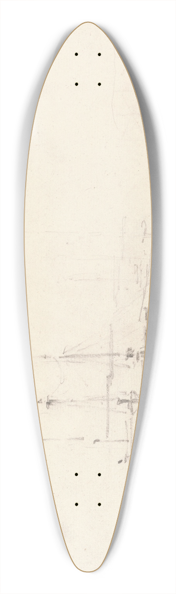 John Constable - Two Ships at Anchor 39.3 inch art pintail longboard deck
