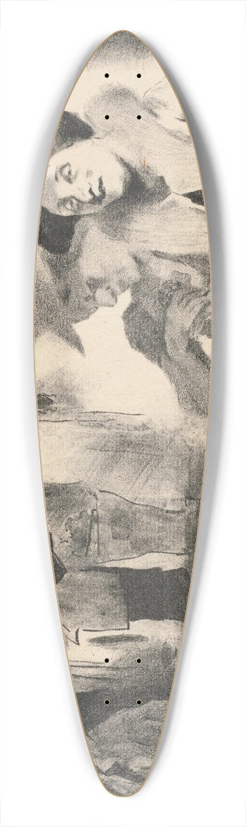 John Copley - A Night Scene 39.3 inch art pintail longboard deck