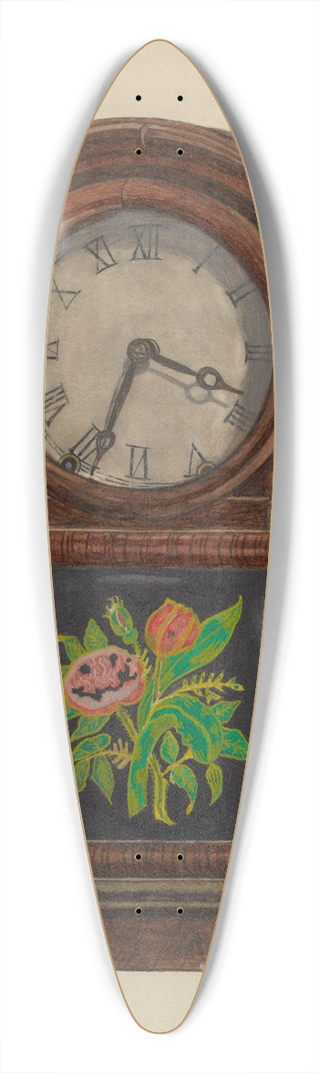 John Cutting - Mantle Clock 39.3 inch art pintail longboard deck
