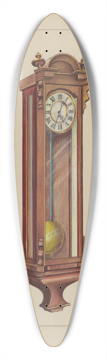 John Cutting - Wall Clock 39.3 inch art pintail longboard deck