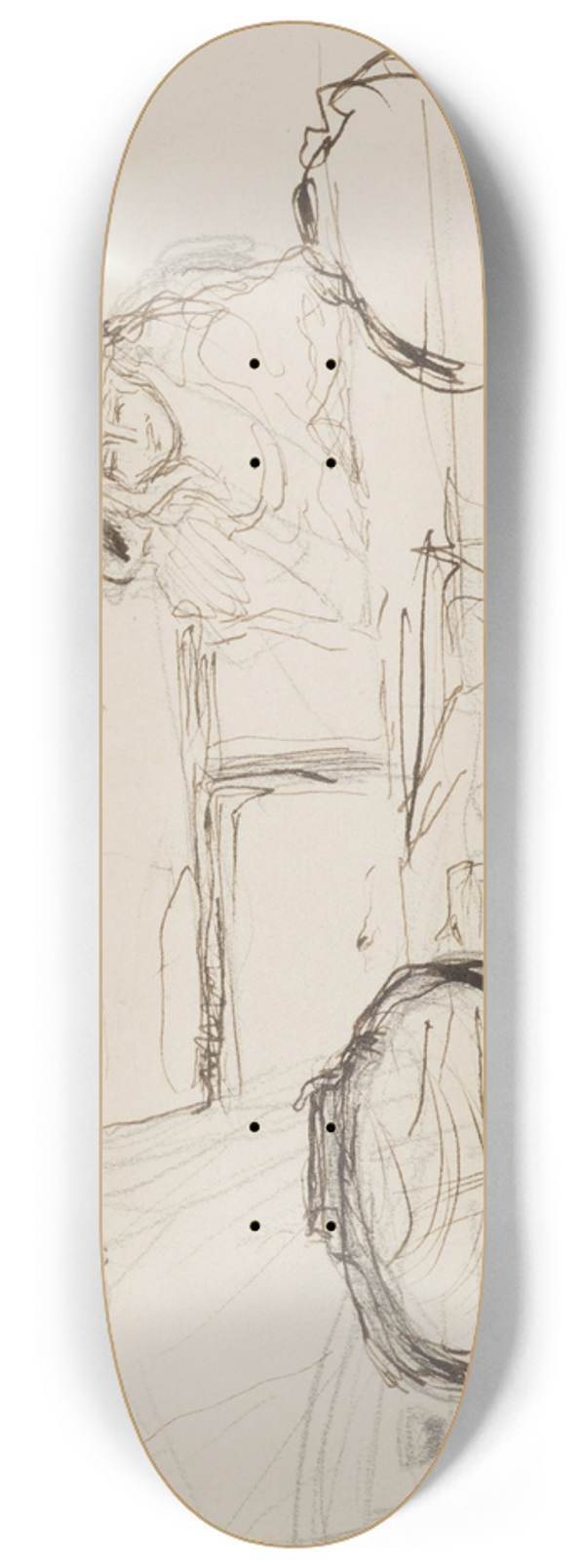 Georges Hugo - Couple dans un caf 8.25 inch art skate deck