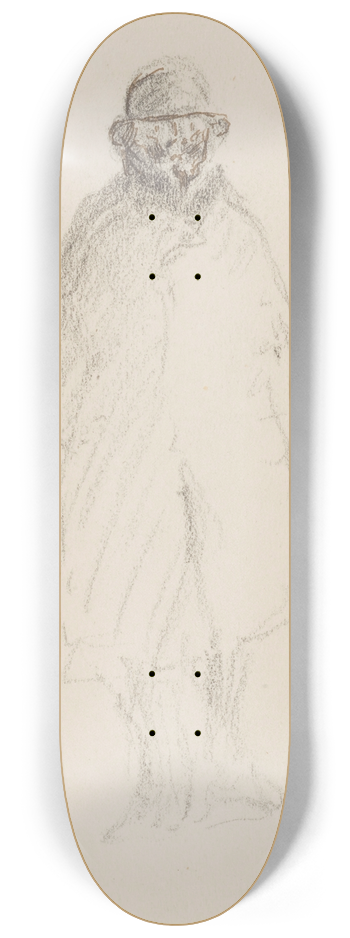 Georges Hugo - Personnage coiff dun chapeau, en pied de face 8.25 inch art skate deck