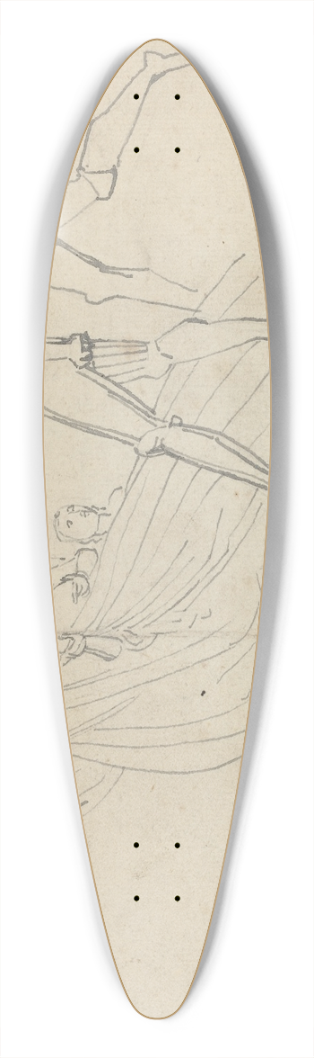 John Flaxman - Study for Pilgrims Progress 39.3 inch art pintail longboard deck