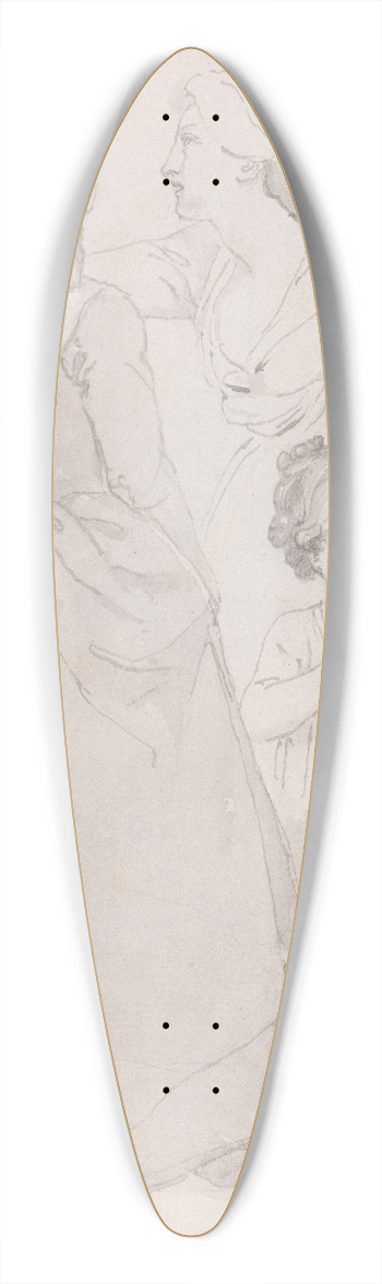 John Flaxman - Two Women and a Child 39.3 inch art pintail longboard deck