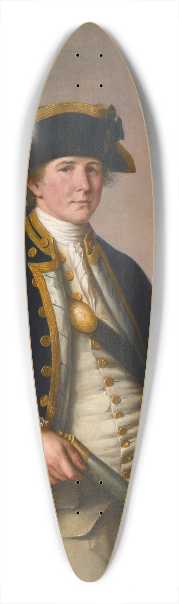 John Francis Rigaud - Captain Charles Morice Pole 39.3 inch art pintail longboard deck