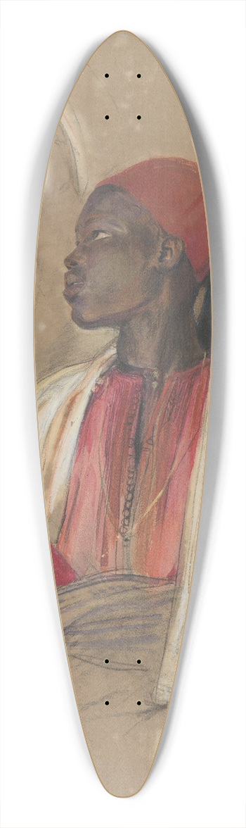 John Frederick Lewis - Study for The Pipe Bearer 39.3 inch art pintail longboard deck
