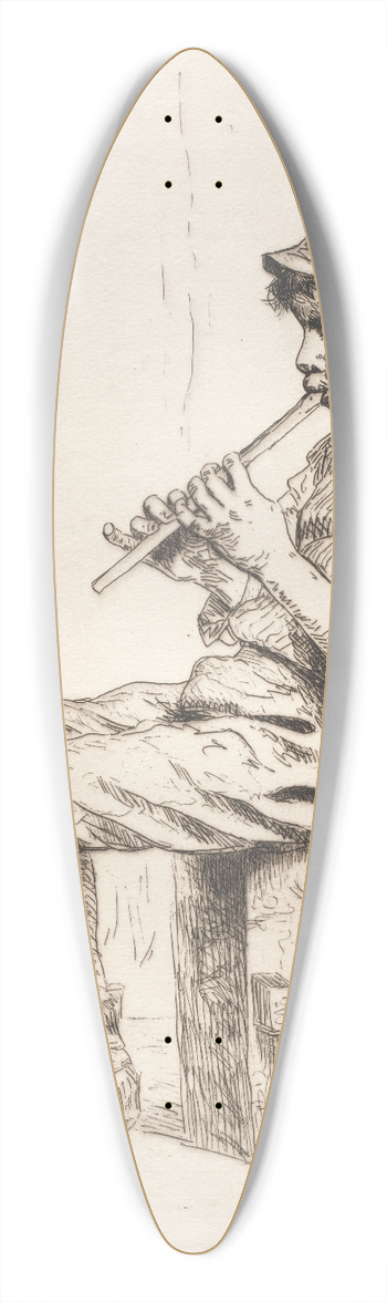 John George Brown - Business Neglected 39.3 inch art pintail longboard deck