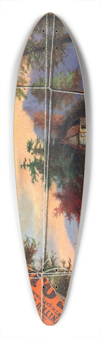 John Haberle - Torn in Transit 39.3 inch art pintail longboard deck