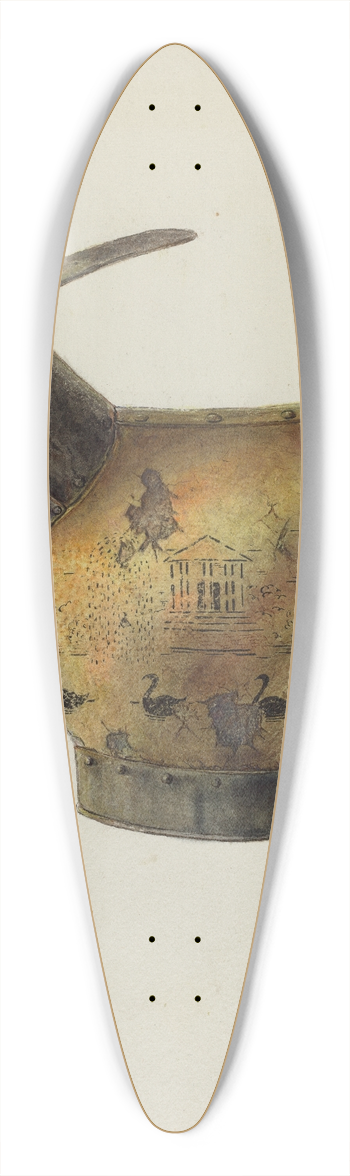 John Hall - Japanned Coal Scuttle 39.3 inch art pintail longboard deck
