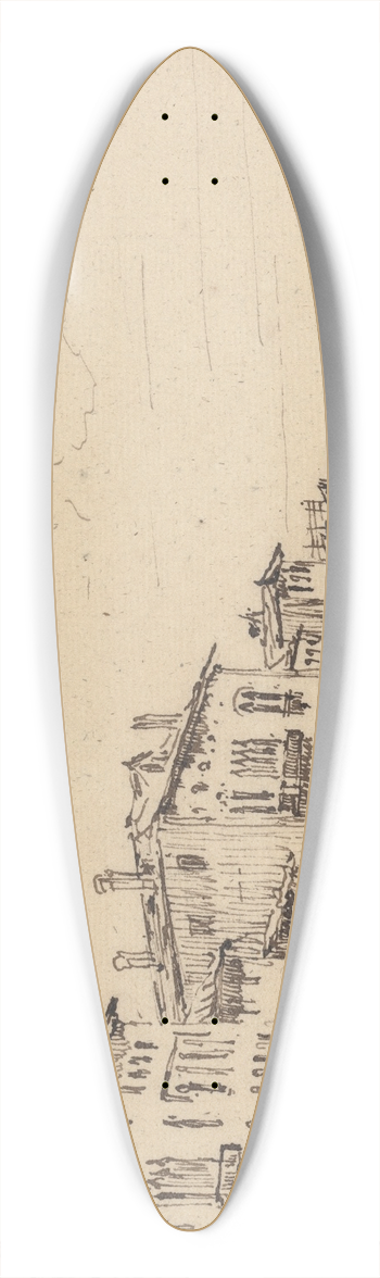 John Henderson - Venetian Scene 39.3 inch art pintail longboard deck