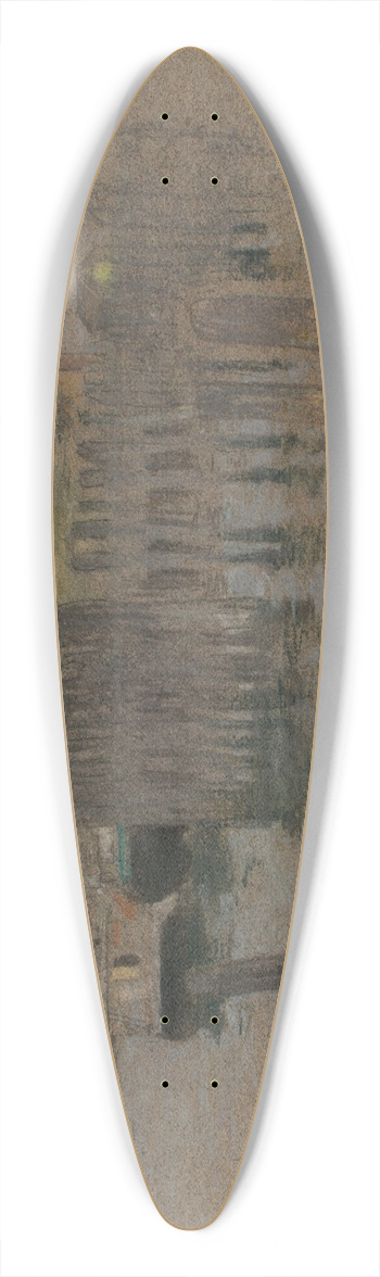 John Henry Twachtman - Gloucester Harbor 39.3 inch art pintail longboard deck