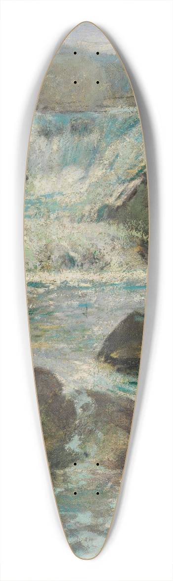 John Henry Twachtman - Horseneck Falls 39.3 inch art pintail longboard deck