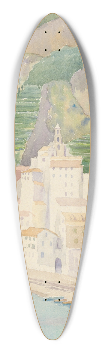 John Ireland Howe Downes - White Amalfi 39.3 inch art pintail longboard deck