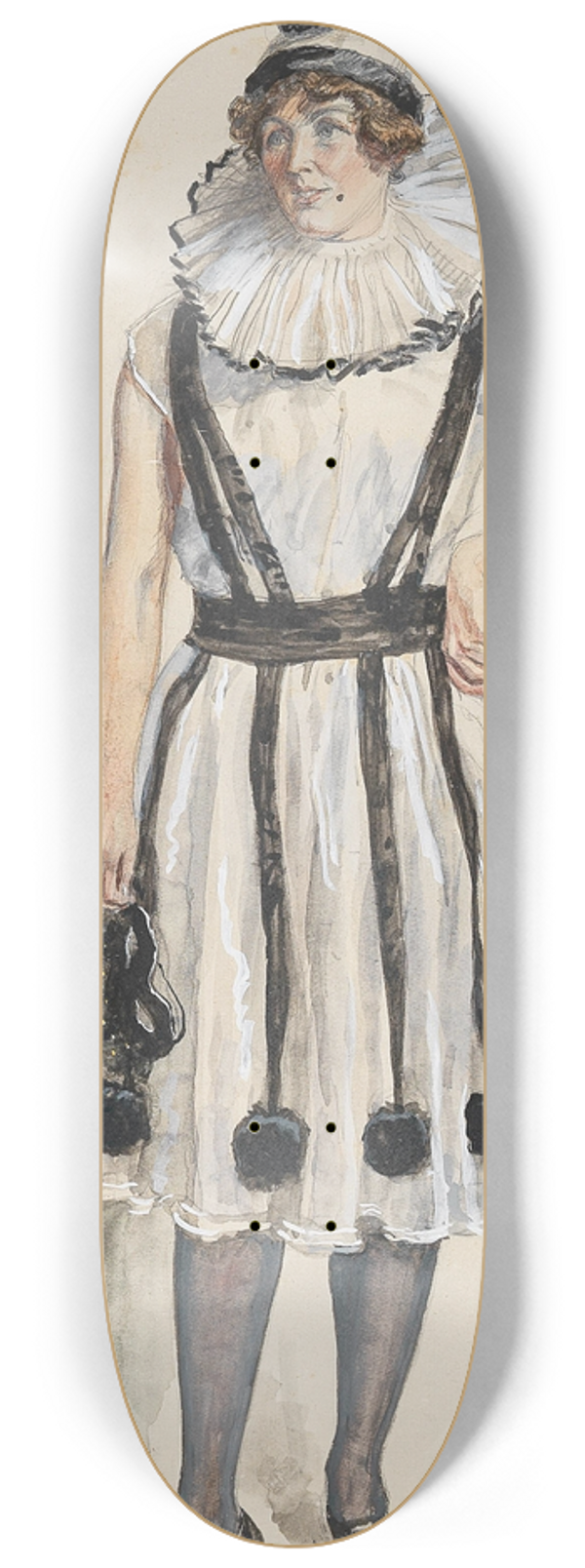 Alexander Pock - Dame in Kostm der Columbine 8.25 inch art skate deck