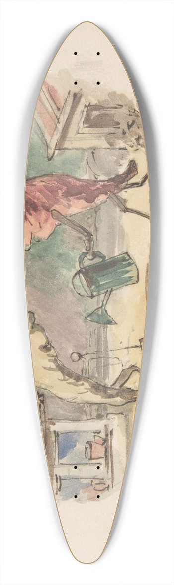 John Leech - Vegetarian Odd Fellows 39.3 inch art pintail longboard deck