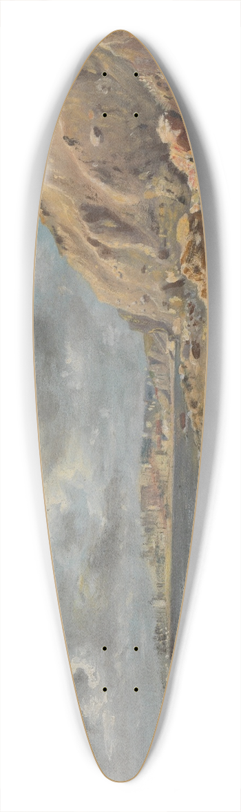 John Linnell - Coast Scene at Cullercoats near Whitley Bay 39.3 inch art pintail longboard deck