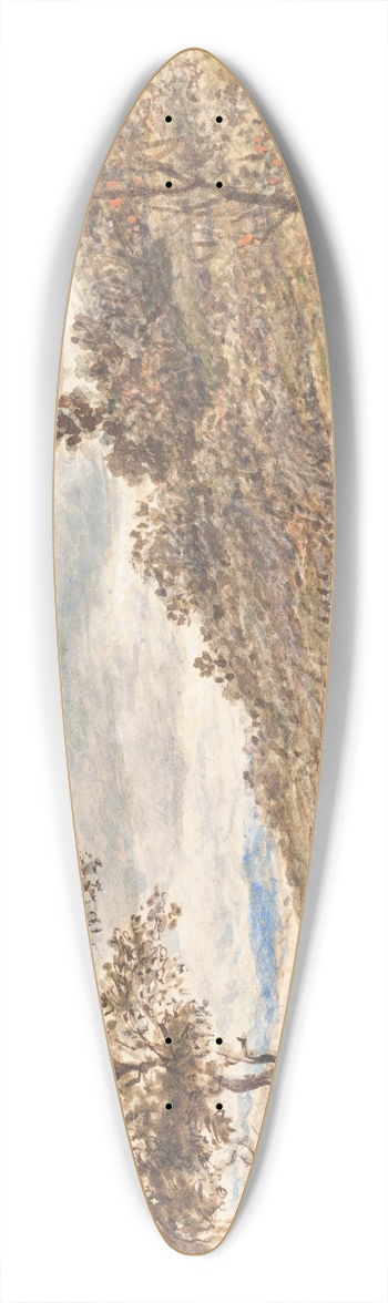 John Linnell - Travelers Resting by a Fallen Tree 39.3 inch art pintail longboard deck
