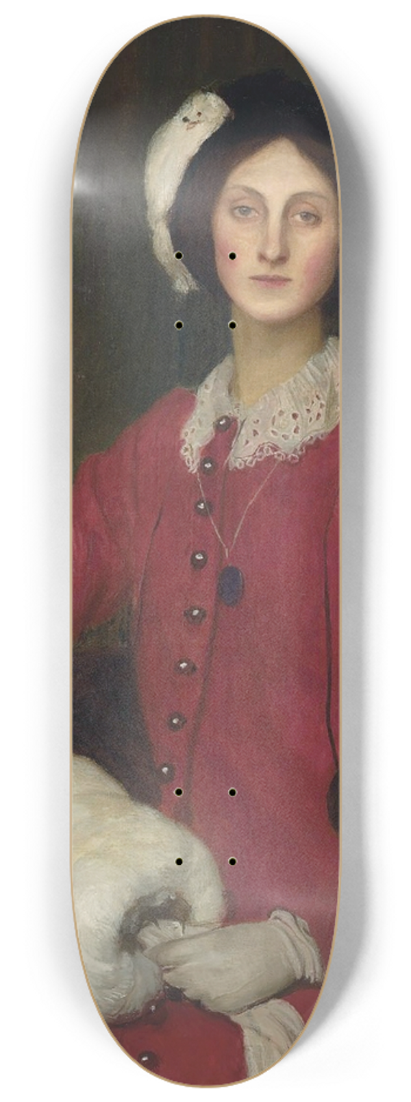 George Spencer Watson - Portrait Of Hilda Spencer Watson 8.25 inch art skate deck