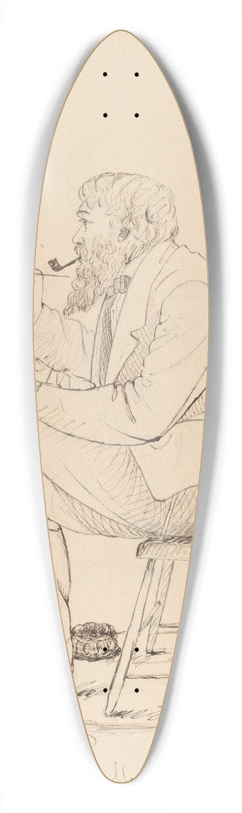 John Quincy Adams Ward - Sketching  George Fuller 39.3 inch art pintail longboard deck