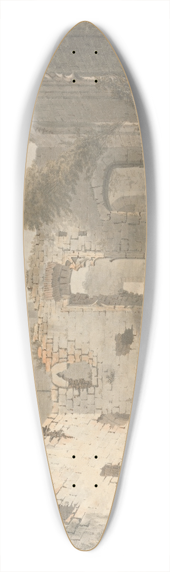 John Roe of Warwick - Conway Castle, a View of the Interior 39.3 inch art pintail longboard deck