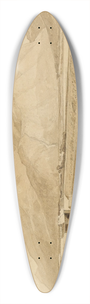 John Sell Cotman - A Canal In Normandy 39.3 inch art pintail longboard deck