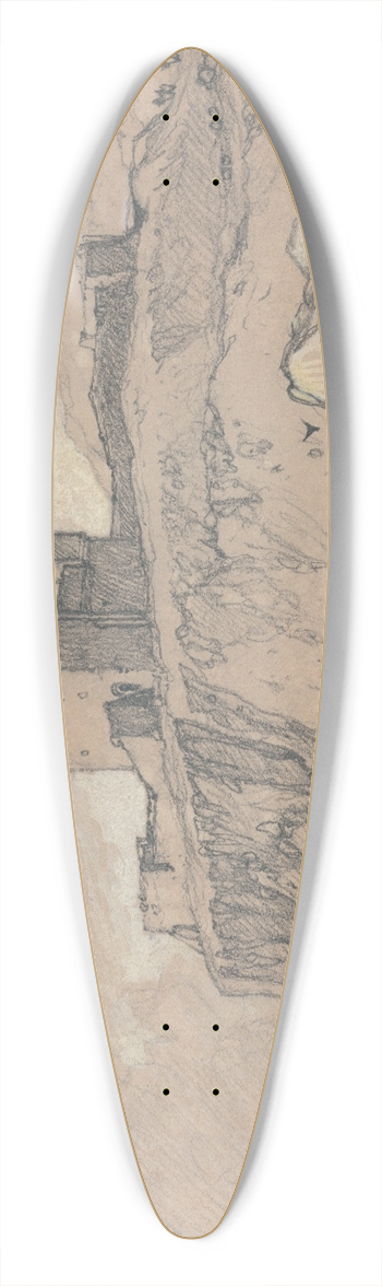 John Sell Cotman - Bamborough Castle, Northumberland 39.3 inch art pintail longboard deck