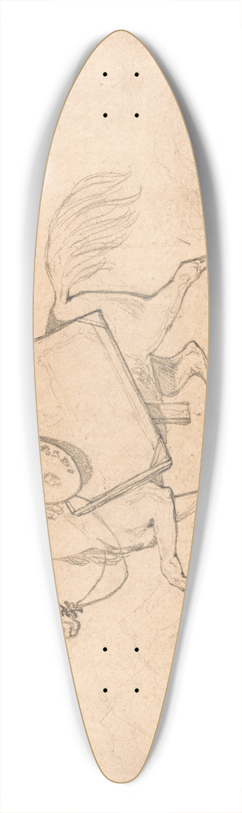 John Sell Cotman - Horse Loaded with Artists Paraphernalia 39.3 inch art pintail longboard deck
