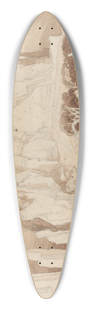 John Sell Cotman - Mortain, Normandy 39.3 inch art pintail longboard deck