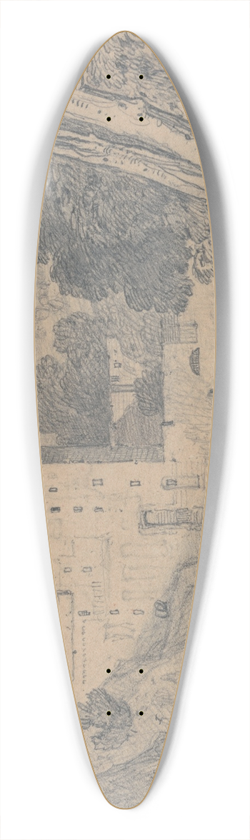John Sell Cotman - Near Whitby, Yorkshire 39.3 inch art pintail longboard deck