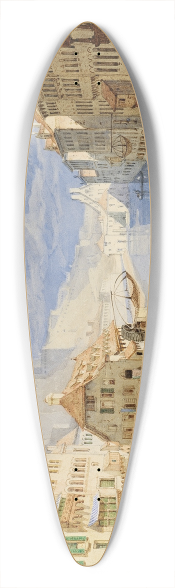 John Sell Cotman - The Citadel above Namur, Belgium, from the River Sambre 39.3 inch art pintail longboard deck