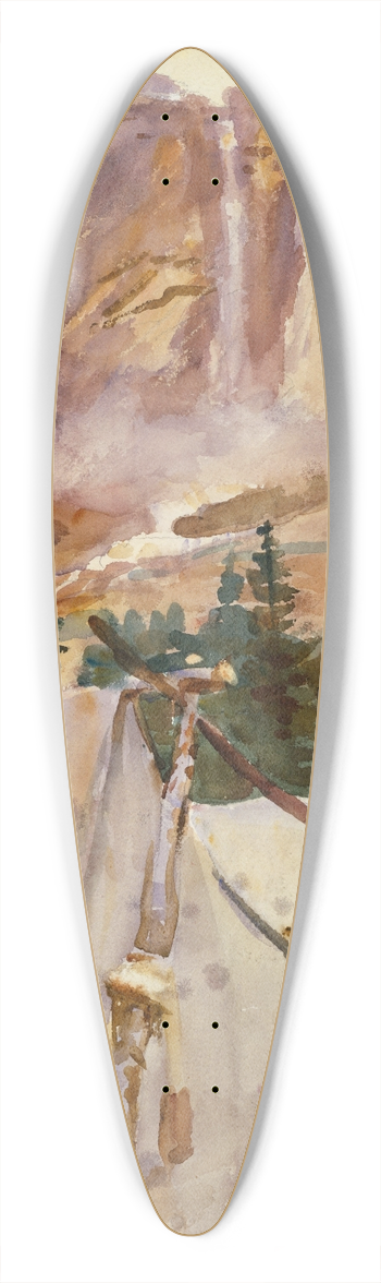 John Singer Sargent - Camp and Waterfall 39.3 inch art pintail longboard deck