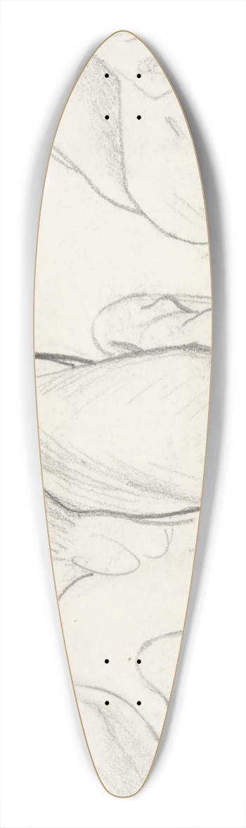 John Singer Sargent - KneelingFigures 39.3 inch art pintail longboard deck