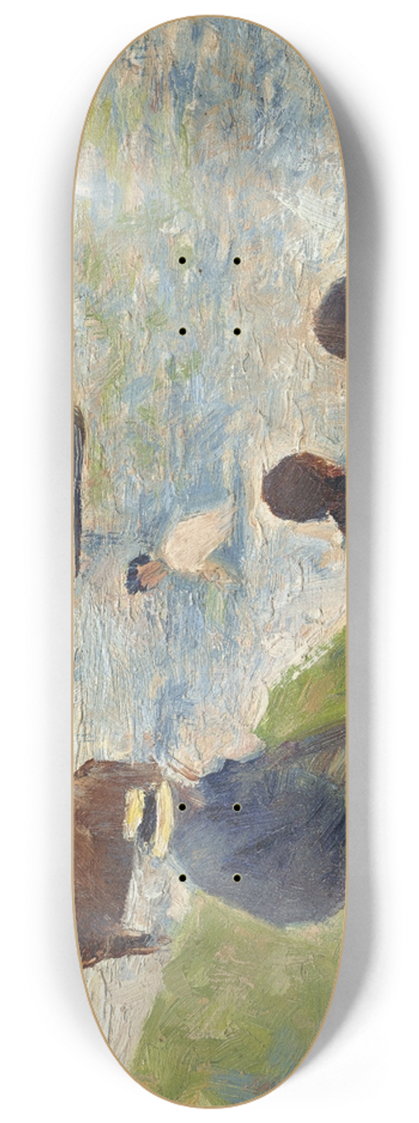 Georges Seurat - Horse and Boats (Study for  Bathers at Asnires ) 8.25 inch art skate deck