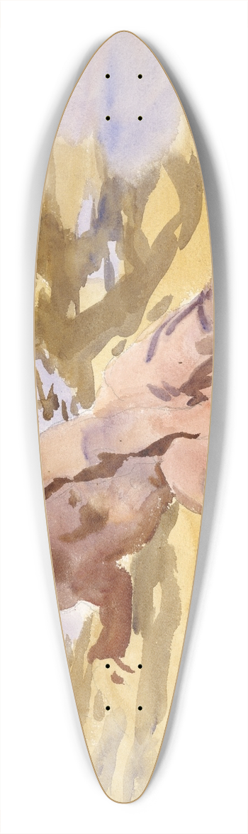 John Singer Sargent - Man on Beach, Florida 39.3 inch art pintail longboard deck