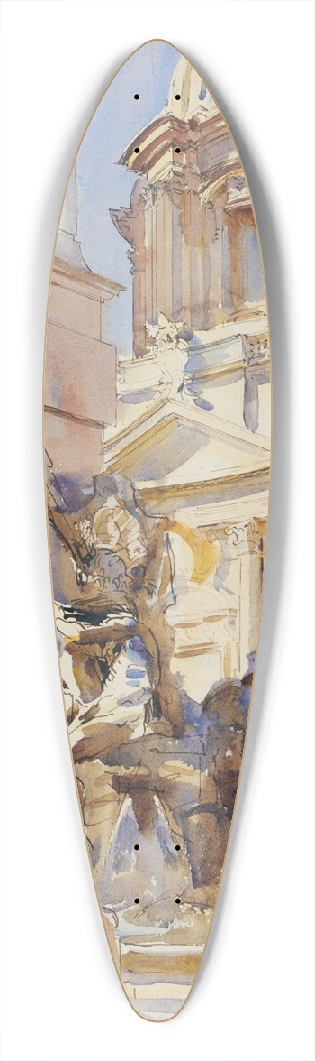 John Singer Sargent - Piazza Navona, Rome 39.3 inch art pintail longboard deck