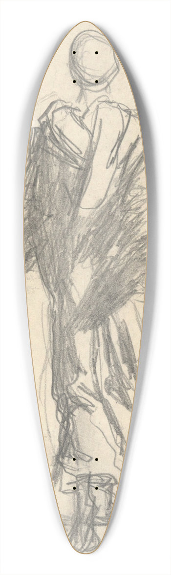 John Singer Sargent - Rear View of a DrapedFigure 39.3 inch art pintail longboard deck