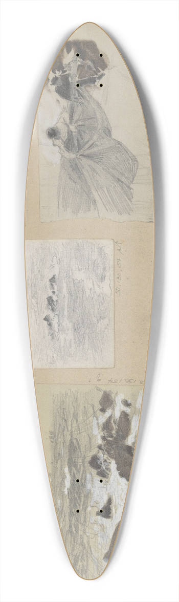 John Singer Sargent - Scrapbook 39.3 inch art pintail longboard deck