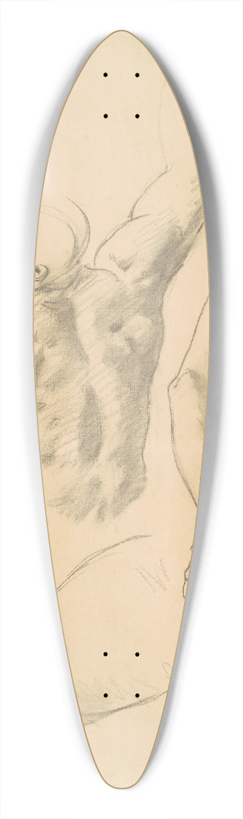 John Singer Sargent - Studies for Two Classical Male Figures Wrestling 39.3 inch art pintail longboard deck