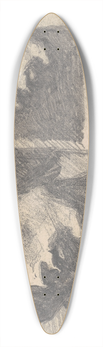 John Singer Sargent - Two Heads 39.3 inch art pintail longboard deck