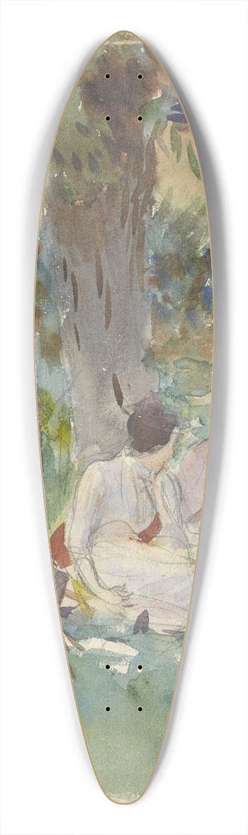 John Singer Sargent - Under The Willows 39.3 inch art pintail longboard deck