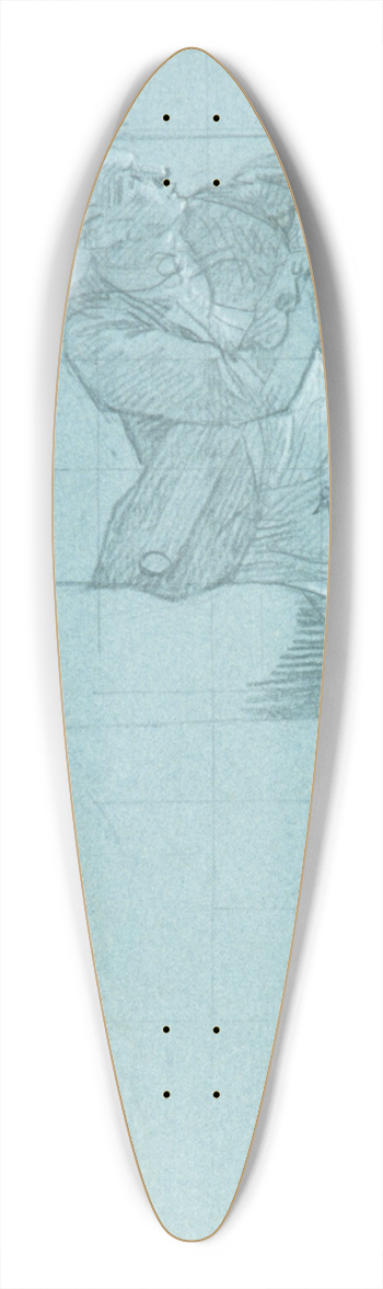 John Singleton Copley - Figure Astride Cannon Pulling Down Spanish Colors 39.3 inch art pintail longboard deck