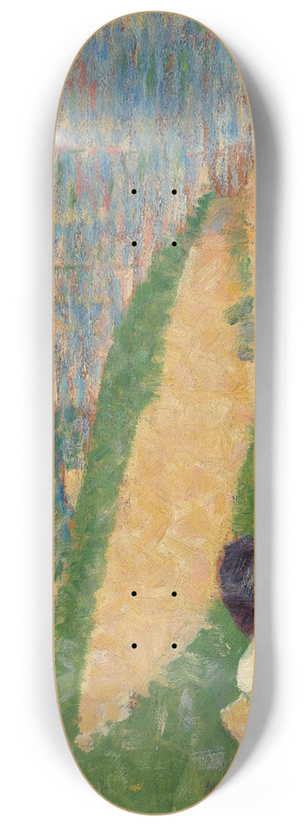 Georges Seurat - The Seine with Clothing on the Bank (Study for  Bathers at Asnires ) 8.25 inch art skate deck