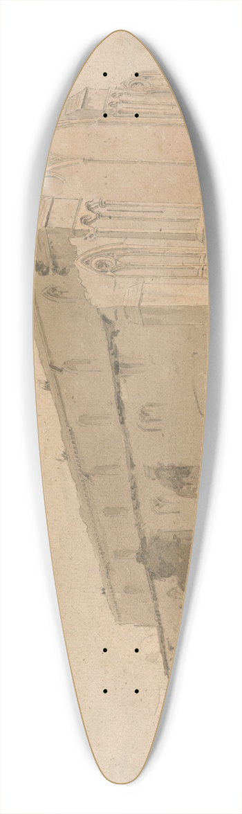 John Thirtle - Binham Priory 39.3 inch art pintail longboard deck