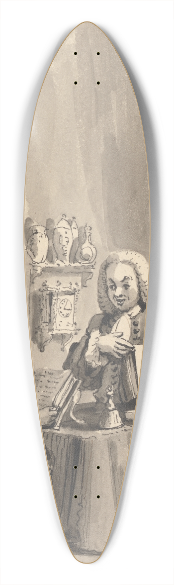 John Thomas Smith - Hogarth Solicits His Patron Bishop Hoadley to Look Over His MS. Analysis of Beauty 39.3 inch art pintail longboard deck