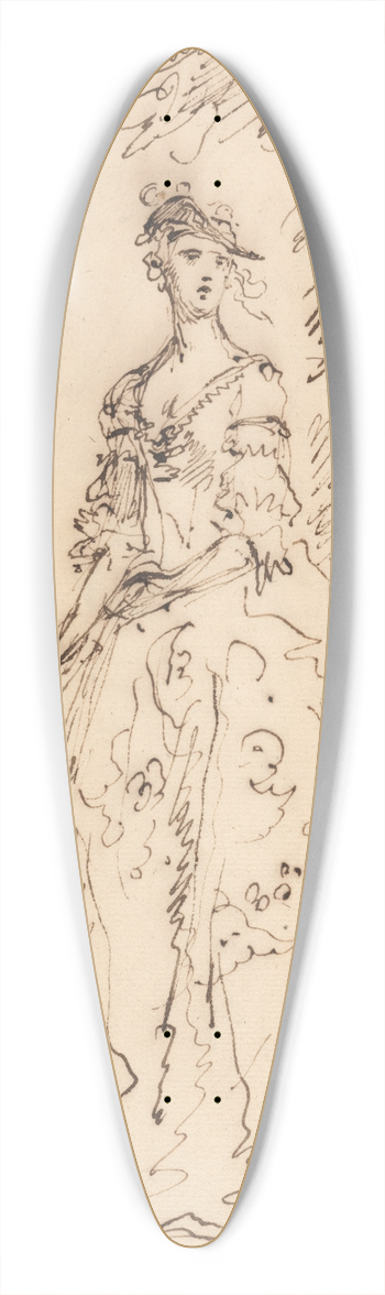 John Vanderbank - Three Ladies 39.3 inch art pintail longboard deck