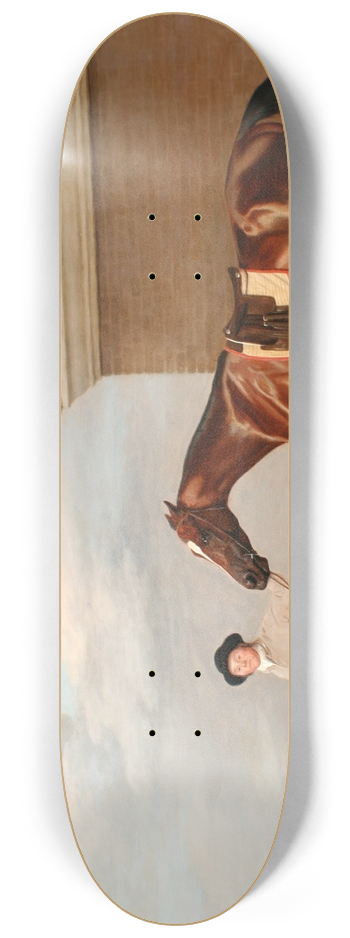 George Stubbs - Firetail with his Trainer by the Rubbing-Down House on Newmarket Heath 8.25 inch art skate deck