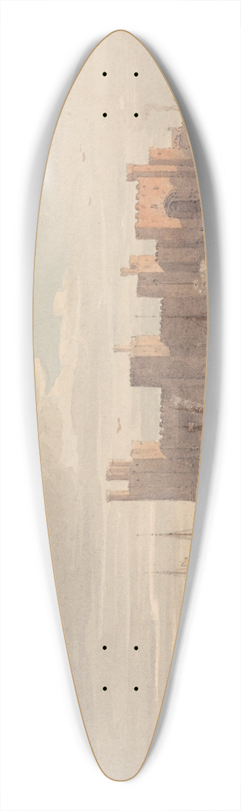 John Varley - Carnarvon Castle 39.3 inch art pintail longboard deck