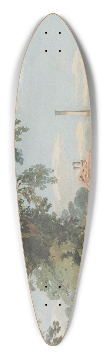 John Varley - On the Thames at Hammersmith 39.3 inch art pintail longboard deck