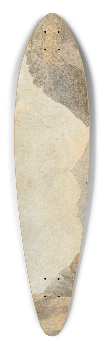 John Warwick Smith - View of Vesuvius 39.3 inch art pintail longboard deck