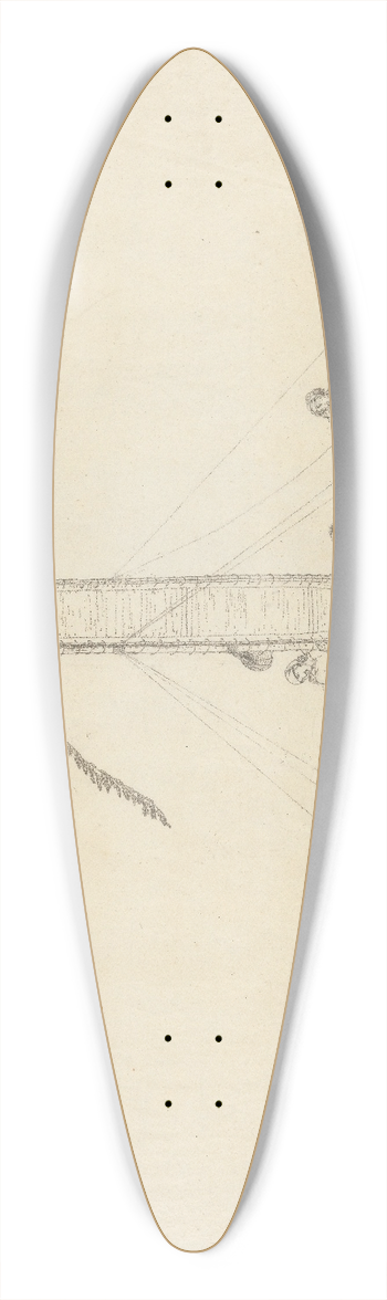 John Webber - A Sailing Canoe of Otaheite 39.3 inch art pintail longboard deck